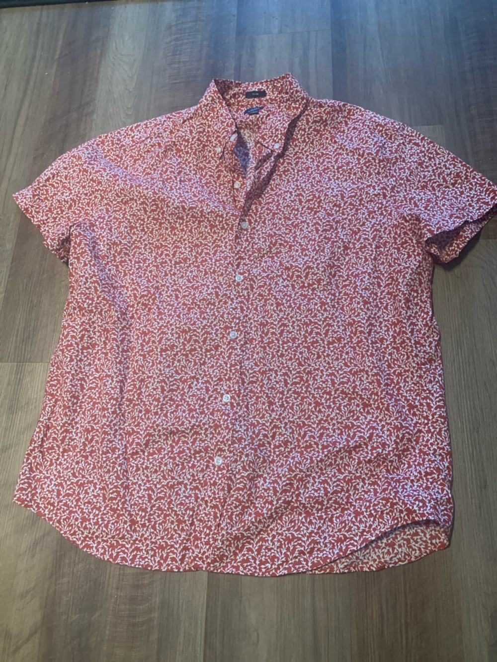 J. Crew Floral Slim Short Sleeve Button Down Size X Large